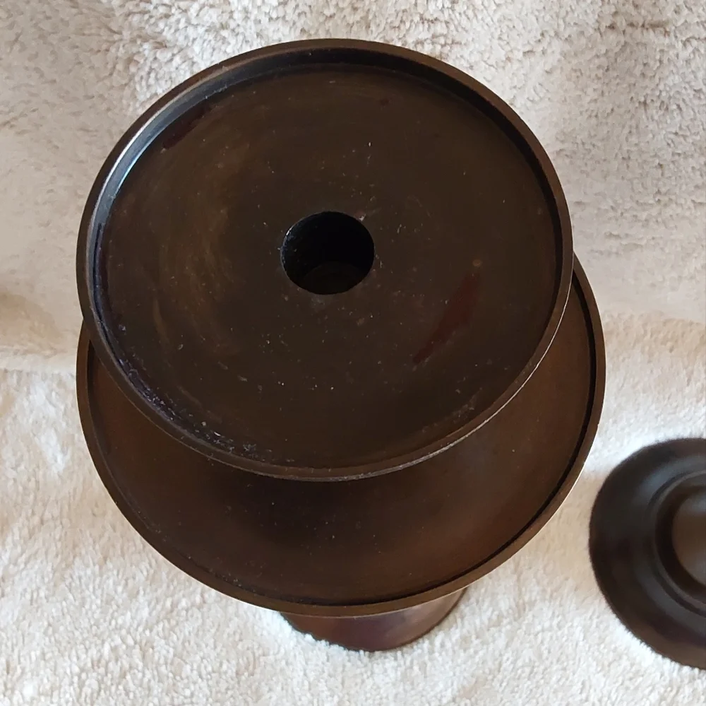 🌺 Pottery Barn Large Brass Candle Holders (2)